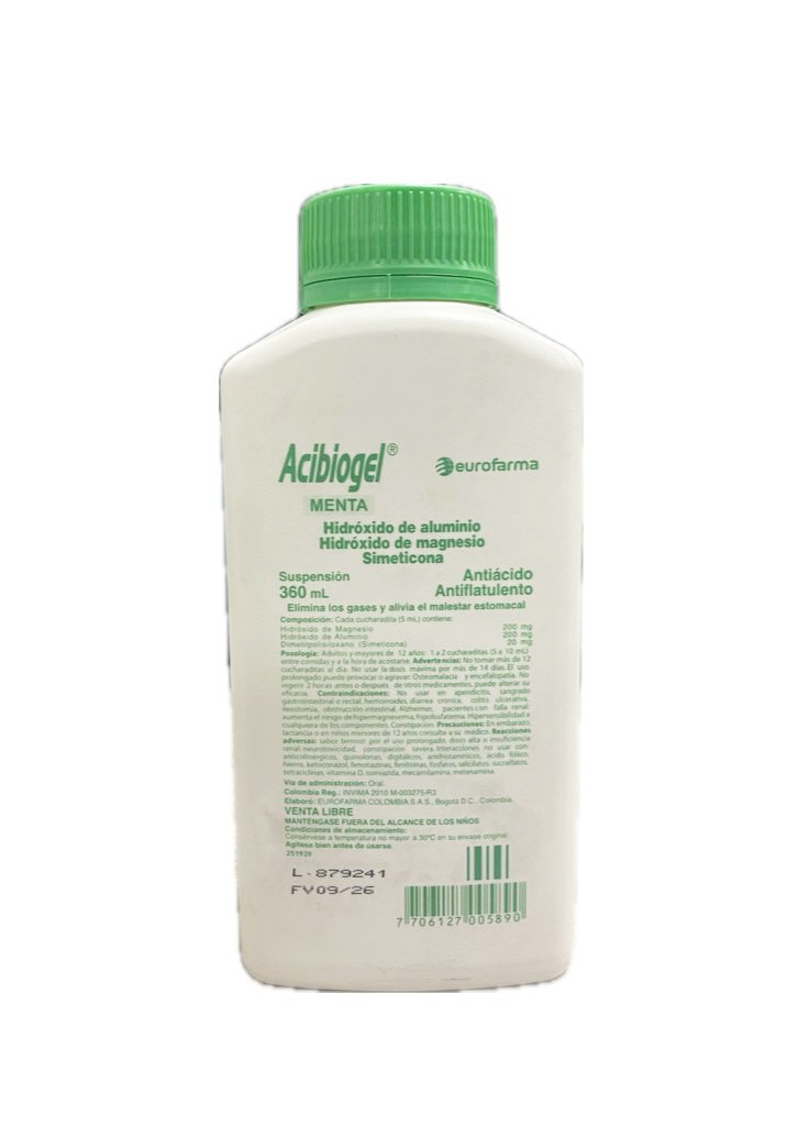 HIDROXIDO DE ALUMINIO (ACIBIOGEL) SUSPENSION FRASCO X 360 ML