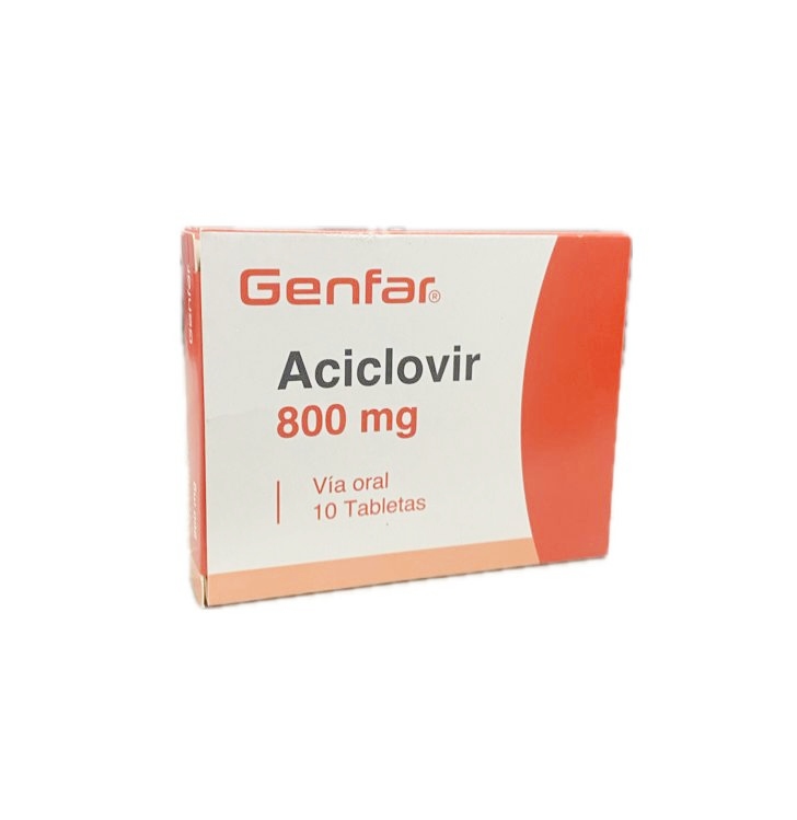 ACICLOVIR 800 MG CAJA X 10 TABLETAS GENFAR