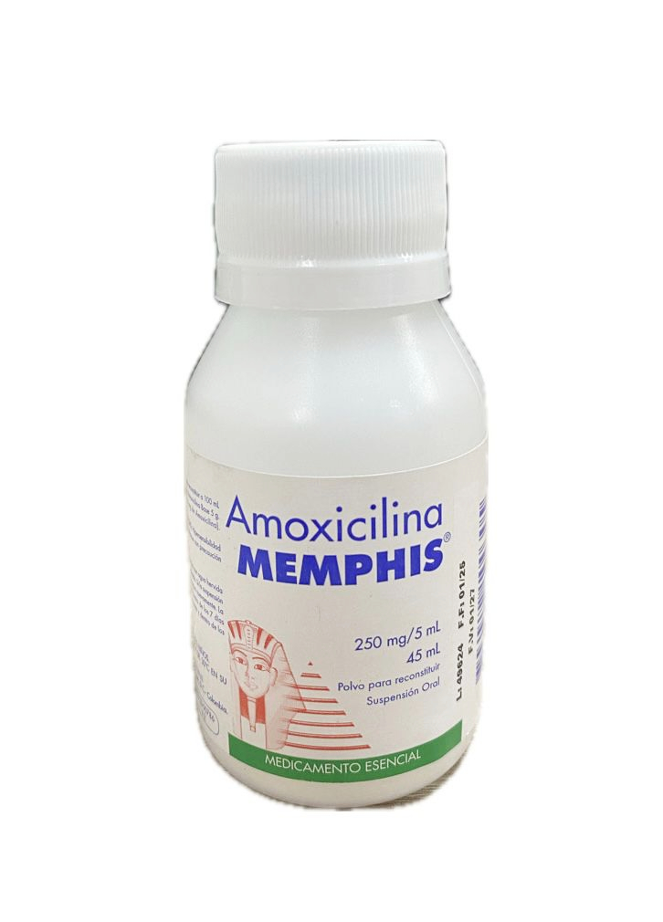 AMOXICILINA SUSPENSION 250MG/5ML FRASCO X 45 ML MEMPHIS
