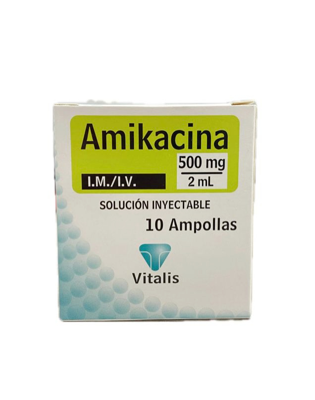 AMIKACINA 500MG/2ML CAJA X 10 AMPOLLAS VITALIS
