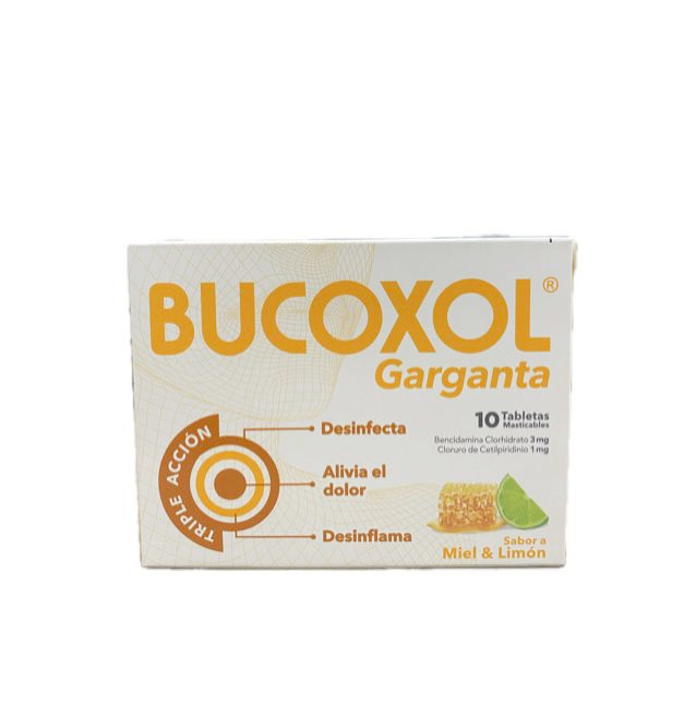 BUCOXOL TRIPLE ACCION SABOR MIEL-LIMON CAJA X 10 TABLETAS 