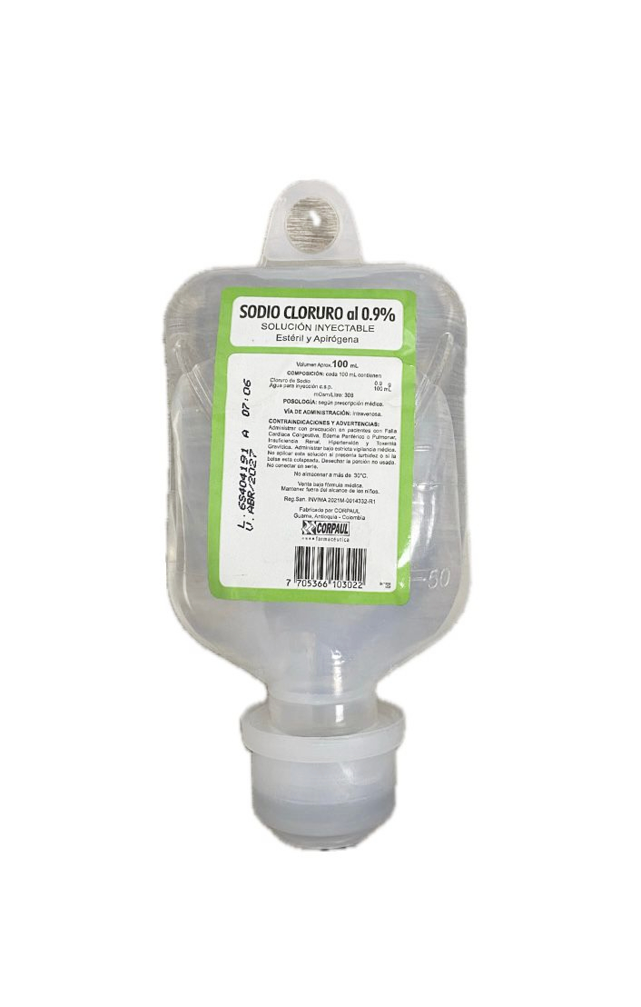 CLORURO DE SODIO 9% SOLUCION INYECTABLE FRASCO X 100 ML CORPAUL