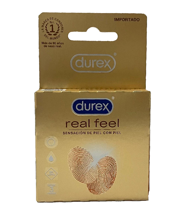 PRESERVATIVO DUREX REAL FEEL CAJA X 3 UNDS