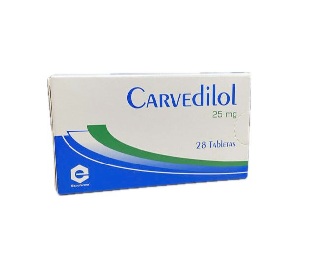 CARVEDILOL 25 MG CAJA X 28 TABLETAS EXPOFARMA 