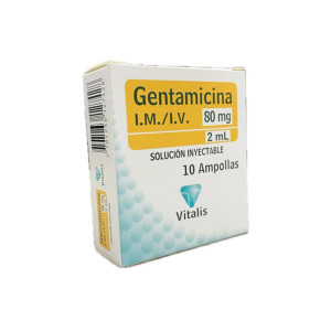 GENTAMICINA 80MG/2ML CAJA X 10 AMPOLLAS VITALIS