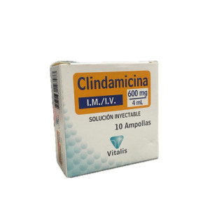 CLINDAMICINA 600MG/4ML CAJA X 10 AMPOLLAS VITALIS 