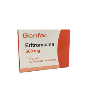 ERITROMICINA 500 MG CAJA X 50 TABLETAS GENGAR