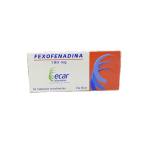 FEXOFENADINA 180 MG CAJA X 10 TABLETAS ECAR