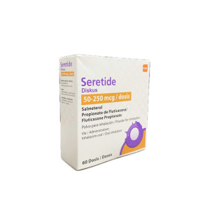 SERETIDE DISKUS 50-250 MCG POLVO PARA INHALACION X 60 DOSIS