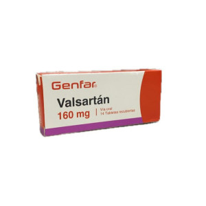 VALSARTAN 160  MG CAJA X 14 TABLETAS GENFAR 