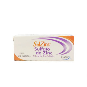 SULZINC 20 MG CAJA X 30 TABLETAS