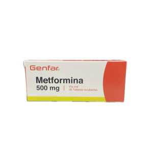 METFORMINA 500 MG CAJA X 30 TABLETAS GENFAR 
