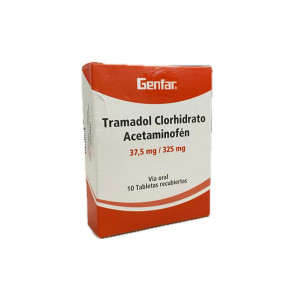 TRAMADOL+ACETAMINOFEN 37.5 MG/325MG CAJA X 10 TABLETAS GENFAR