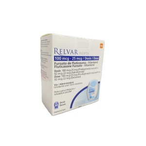 RELVAR 100MCG/25MCG POLVO PARA INHALACION X 30 DOSIS