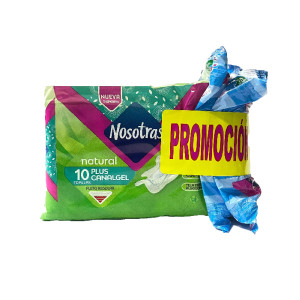 TOALLAS NOSOTRAS PLUS CANALGEL BOLSA X 10 UNDS + 2 TOALLAS CONFORT