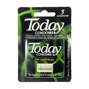 PRESERVATIVO TODAY SIN LUBRICANTE CAJA X 3 UNDS