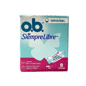 TAMPONES OB ORIGINAL SIEMPRE LIBRE MINI CAJA X 8 UNDS