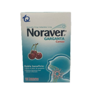 NORAVER GARGANTA CEREZA CAJA X 12 TABLETAS 