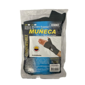 MUÑEQUERA CON FERULA EN EL PULGAR TALLA L-XL BOLSA X 1 UND