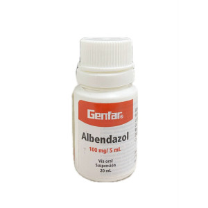 ALBENDAZOL SUSPENSION 100 MG FRASCO X 20 ML GENFAR