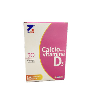 CALCIO 400 MG + VITAMINA D3 SUPLEMENTO DIETARIO CAJA X 30 CAPSULAS BLANDAS 