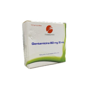 GENTAMICINA 80MG/2ML CAJA X 10 AMPOLLAS FARMIONI 