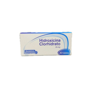 HIDROXICINA 25 MG CAJA X 20 TABLETAS COASPHARMA 