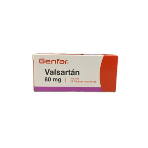 VALSARTAN 80 MG CAJA X 14 TABLETAS GENFAR 