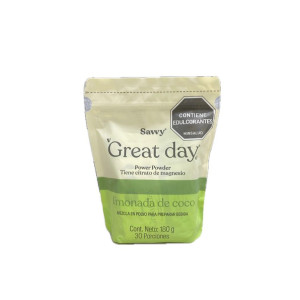 GREAT DAY POWER POWDER LIMONADA DE COCO DOYPACK X 180 G SAVVY