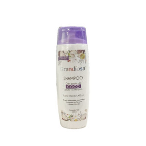 SHAMPOO GRANDIOSA CON ACEITE DE COCO Y ARGAN FRASCO X 400 ML 
