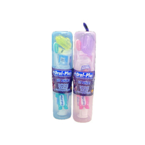 KIT VIAJERO NIÑOS CEPILLO+CREMA DENTAL+SEDA DENTAL+PROTECTOR ORAL PLUS