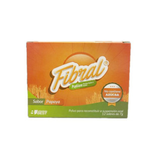 FIBRAL POLVO ORAL SABOR PAPAYA CAJA X 12 SOBRES 