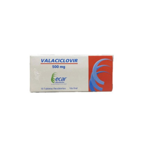 VALACICLOVIR 500 MG CAJA X 10 TABLETAS ECAR 