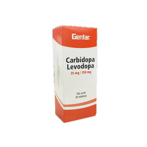 CARBIDOPA LEVODOPA 25MG/250 MG CAJA X 30 TABLETAS GENFAR