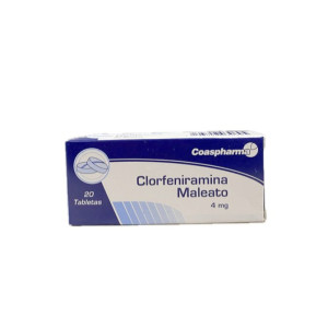 CLORFENIRAMINA 4 MG CAJA X 20 TABLETAS CPHARMA