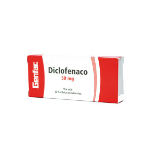 DICLOFENACO 50 MG CAJA X 30 TABLETAS GENFAR