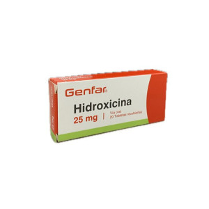HIDROXICINA 25 MG CAJA X 20 TABLETAS GENFAR