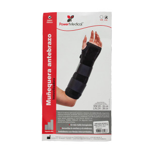 MUÑEQUERA ANTEBRAZO DOBLE FERULA LARGO BOLSA X 1 UNIDAD (POWER MEDICAL) 