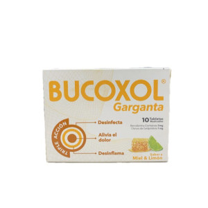 BUCOXOL TRIPLE ACCION SABOR MIEL-LIMON CAJA X 10 TABLETAS 