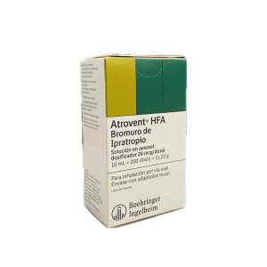 ATROVENT HFA 20 MCG INHALADOR FRASCO X 10 ML