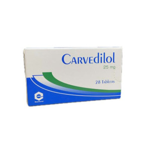 CARVEDILOL 25 MG CAJA X 28 TABLETAS EXPOFARMA 