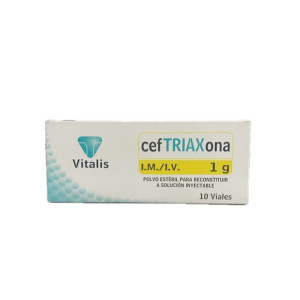 CEFTRIAXONA 1 G CAJA X 10 AMPOLLAS VITALIS 